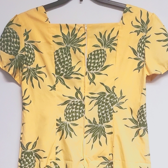 Jade Fashion Made in Hawaii  Yellow Pineapple Maxi Dress XL - Picture 7 of 9
